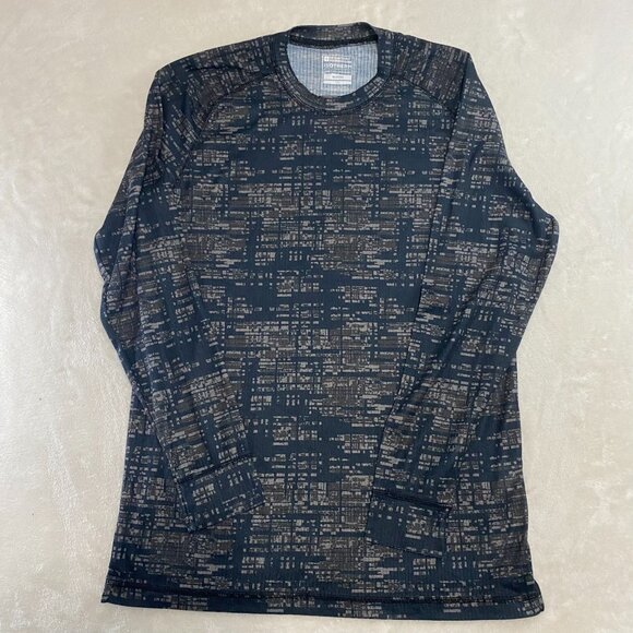 Mountain Warehouse Isotherm Mens L Thermal Top Shirt Camo Gray Black Long Sleeve - Picture 1 of 9